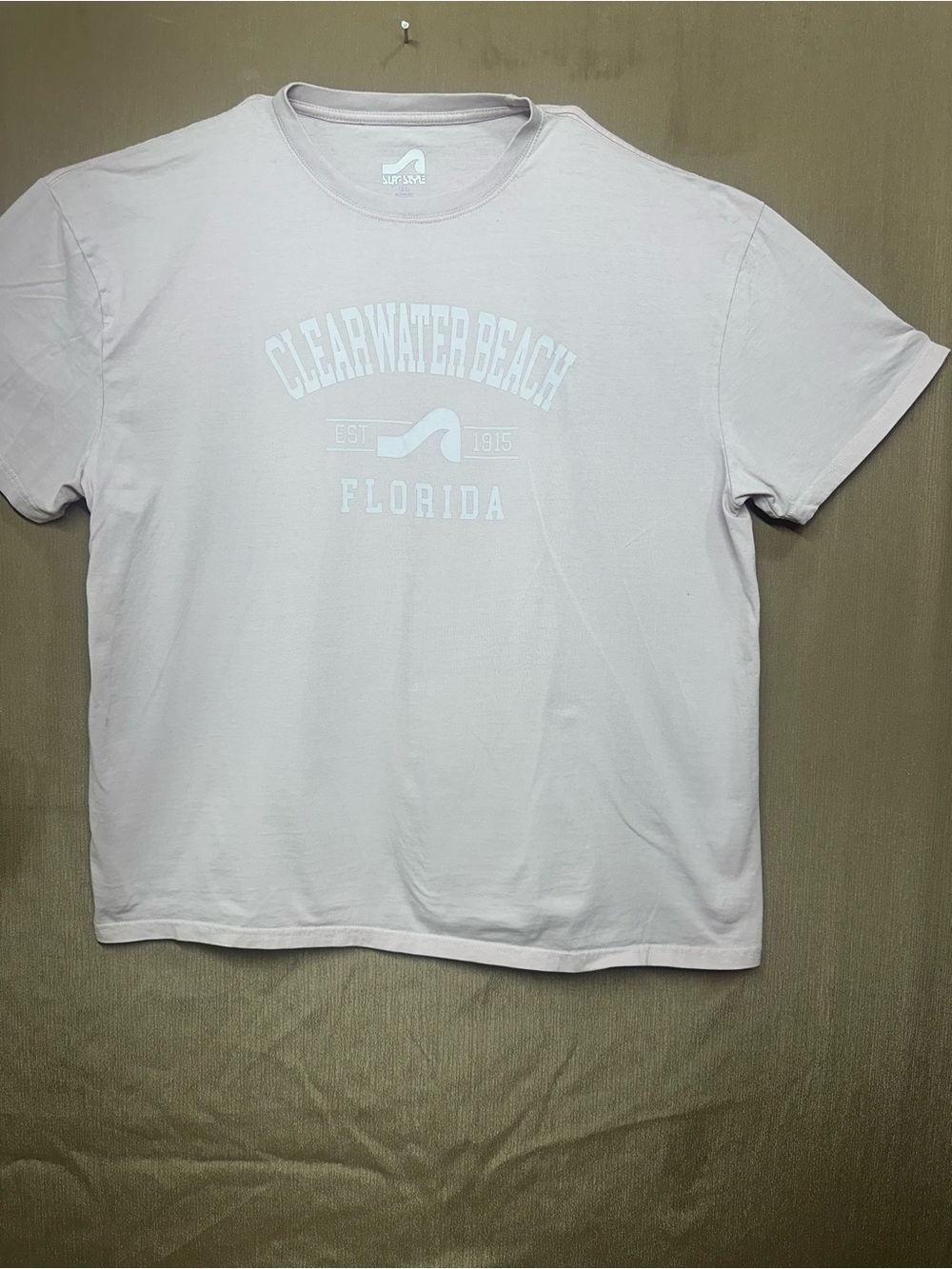 surf style Light Pink Clearwater Beach Florida Graphic Tee